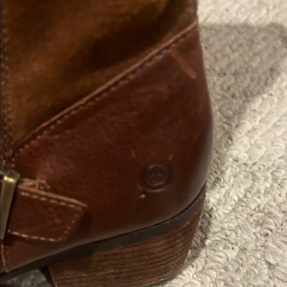 Born Alize Chestnut Leather and Suede Boots - Picture 10 of 16